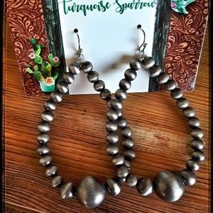 Navajo Inspired Pearl Teardrop Earrings